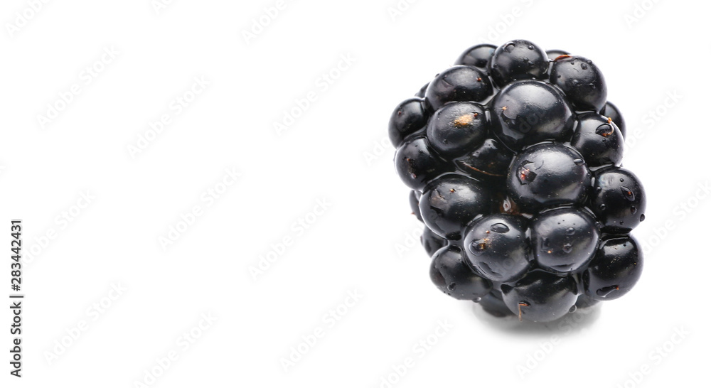 Ripe blackberry on white background Ripe blackberry on white background
