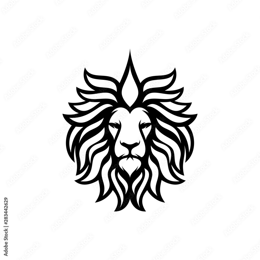 Fototapeta premium Lion Head Design Vector Illustration Template
