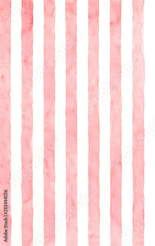 Pink vertical stripes. Handmade watercolor.Seamless pattern.