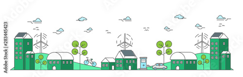 Eco city concept, Energy conservation by which the whole city uses natural energy.