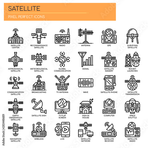 Satellite Elements , Thin Line and Pixel Perfect Icons