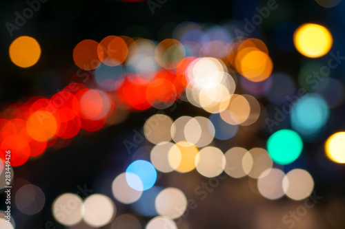 The colorful abstract of the urban night.