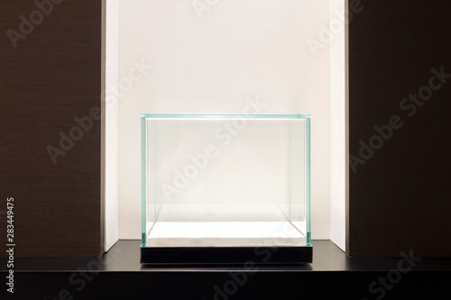 Empty glass showcase display