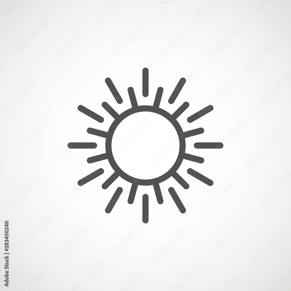 Sun sign symbol icon vector illustration. Sun vector border icon use for admin panels, website, interfaces, mobile apps. Sun sign symbol icon vector illustration. Sun vector border icon use for admin panels, website, interfaces, mobile apps.