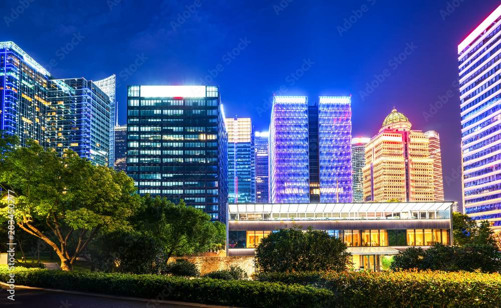 Urban Nightscape and Architectural Landscape in Shanghai..