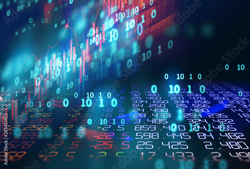 technical financial graph on technology abstract background