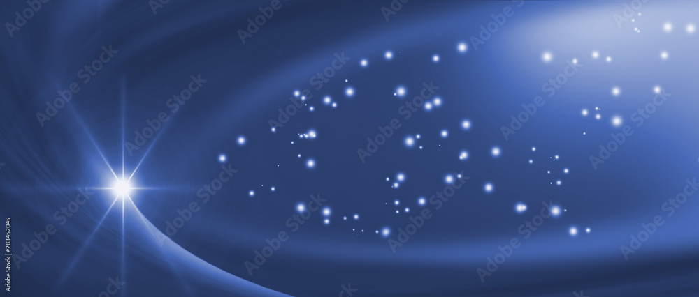 Obraz premium image of beautiful blue abstract background closeup.Bright star shines in blue space