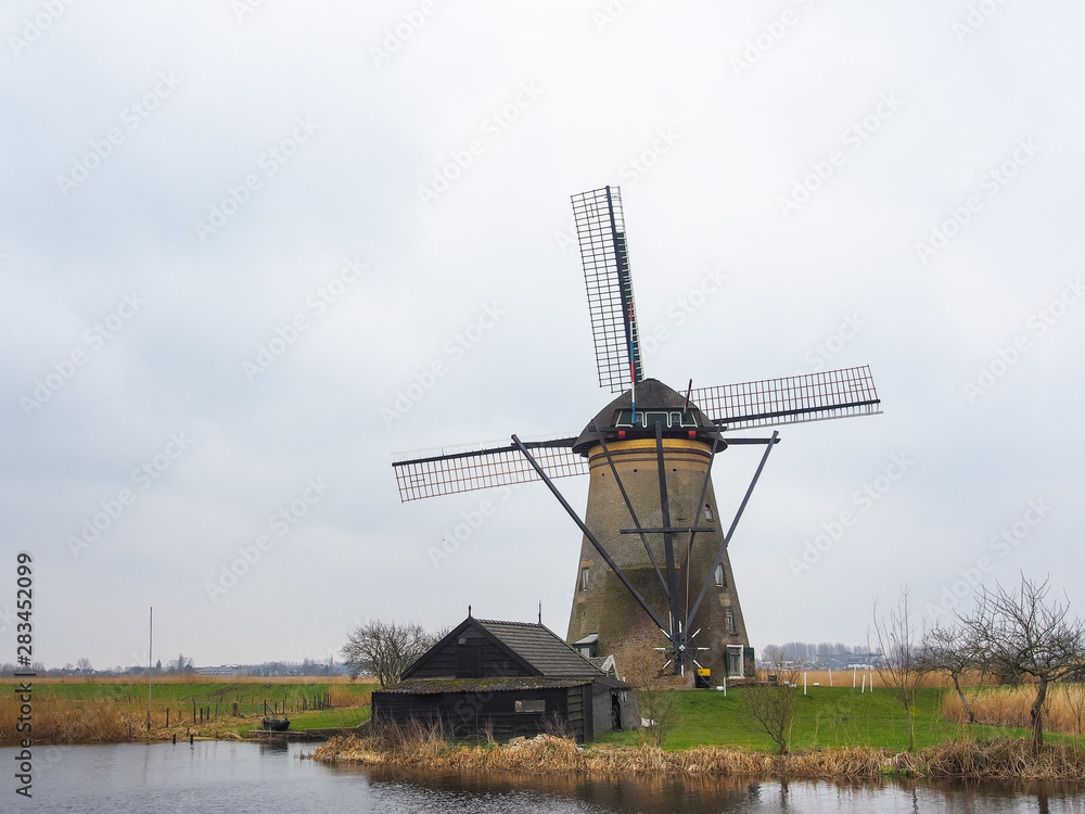 Netherlands rural landscape with windmills Netherlands rural landscape with windmills