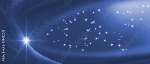 image of beautiful blue abstract background closeup.Bright star shines in blue space