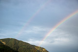 Regenbogen, doppelt, am Wank Alpen, Garmisch-Partenkirchen, Bayern, Deutschland