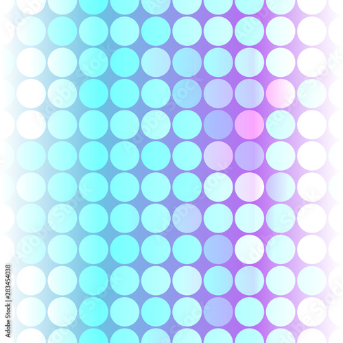 Abstract vector seamless pattern of colored circles on a gradient background.