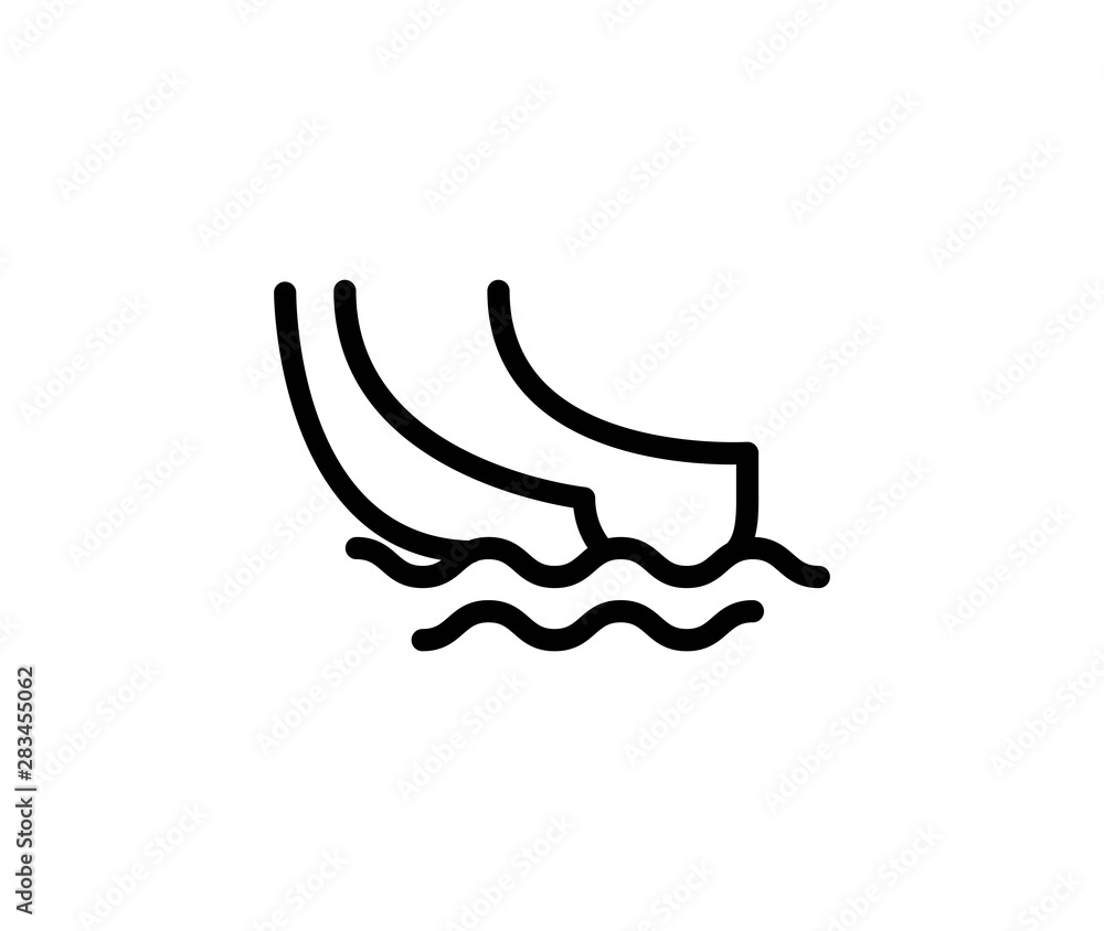 Water slide line icon Water slide line icon