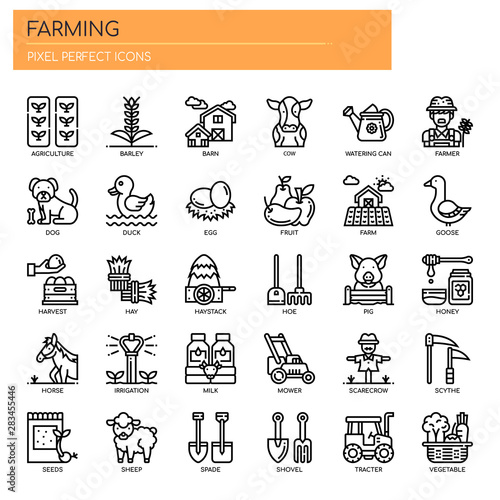Farming , Thin Line and Pixel Perfect Icons