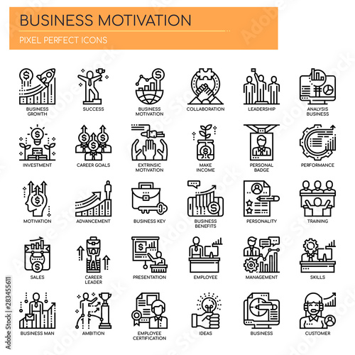 Business Motivation , Thin Line and Pixel Perfect Icons