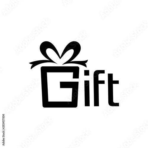 Illustration abstract gift box with letter G sign logo design