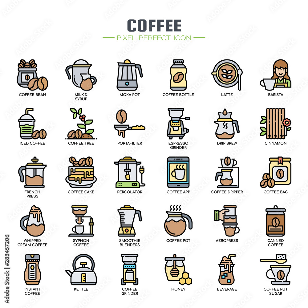 Cofee Elements , Thin Line and Pixel Perfect Icons Cofee Elements , Thin Line and Pixel Perfect Icons