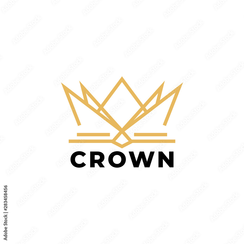 Gold crown logo design template vector isolated Gold crown logo design template vector isolated