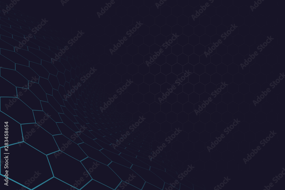 Futuristic hexagon background sciences illustration. HUD element. Technology concept. 3d landscape. Big data futuristic abstract background Futuristic hexagon background sciences illustration. HUD element. Technology concept. 3d landscape. Big data futuristic abstract background