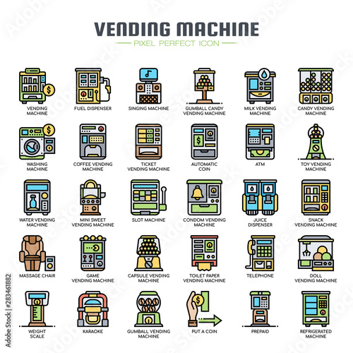 Vending Machine , Thin Line and Pixel Perfect Icons