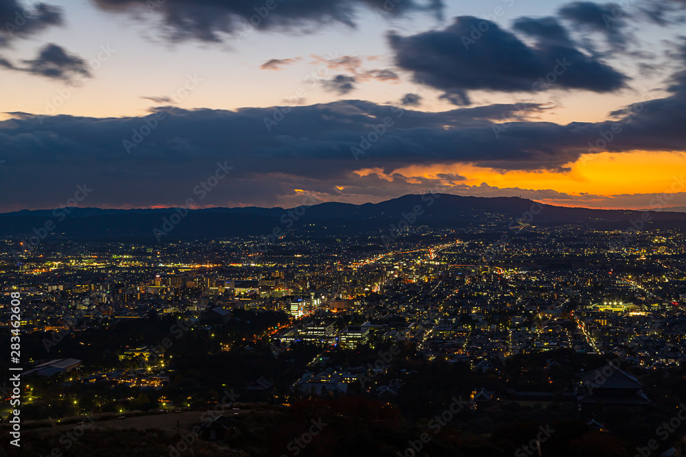奈良 若草山からの夕景