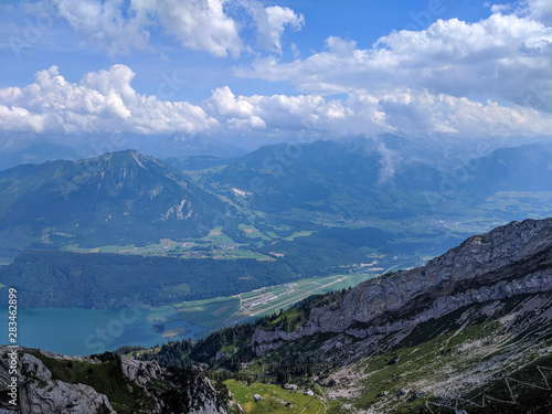 View of the Swiss Alps and Lake Lucerne from the top of Mt. Pilatus, Lucerne, Switzerland © Y. W