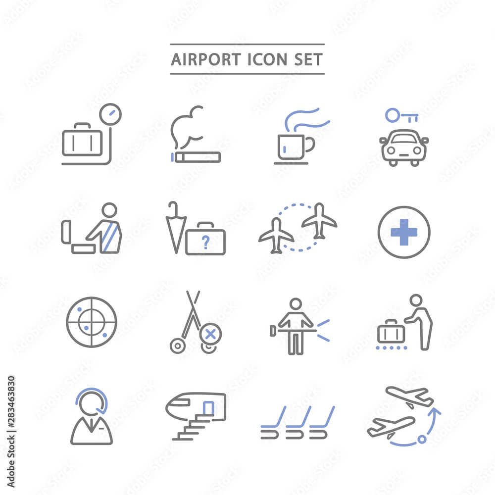 Fototapeta premium AIRPORT ICON SET