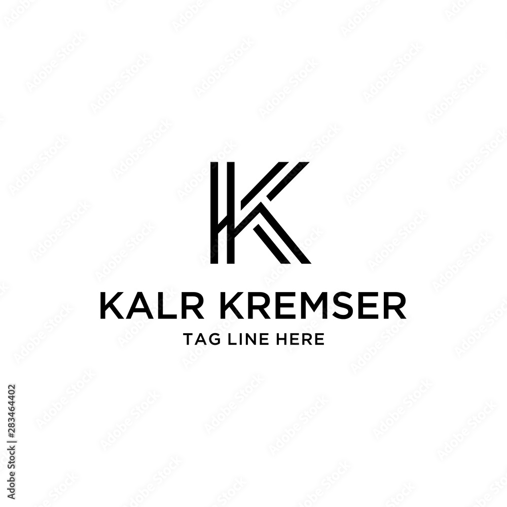 Illustration letter KK made in modern and clean logo design