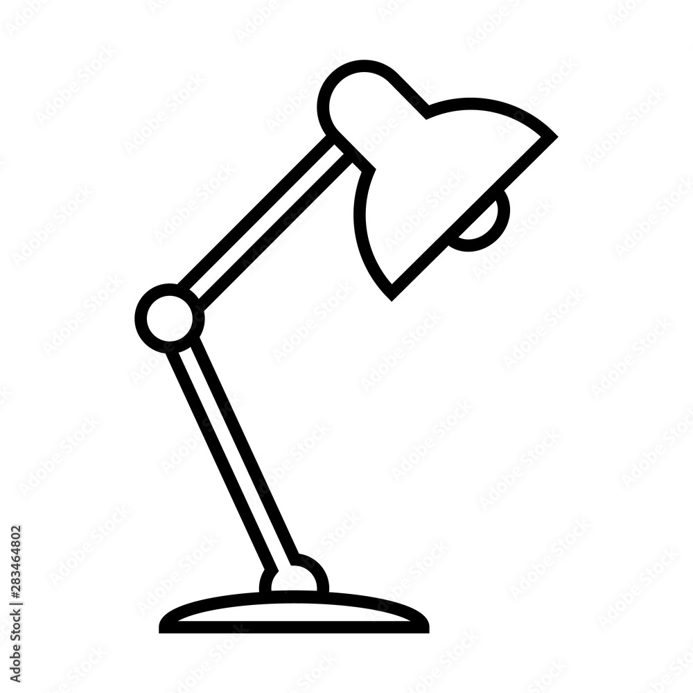 Lamp desktop line icon, logo isolated on white background Lamp desktop line icon, logo isolated on white background