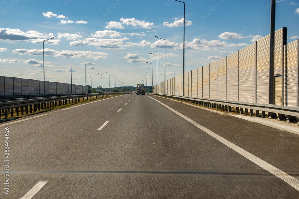  expressway in Poland equipped with sound-absorbing screens