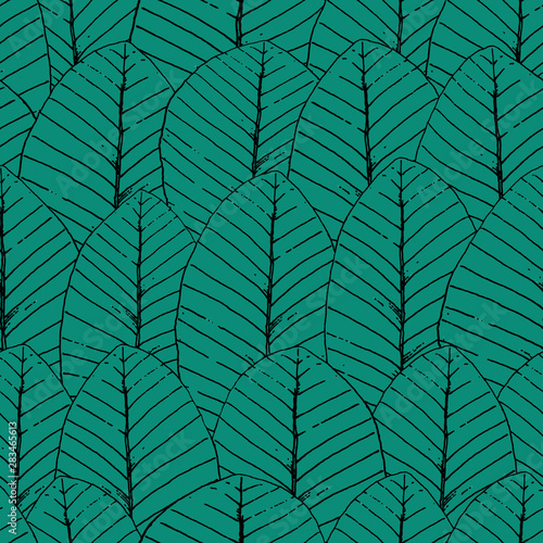 Trendy seamless color palm leaves pattern. Flat style. Graphic plant of green palm leaves of the tropic. Exotic floral jungle for wallpaper  textile print  fabric  children s textiles.