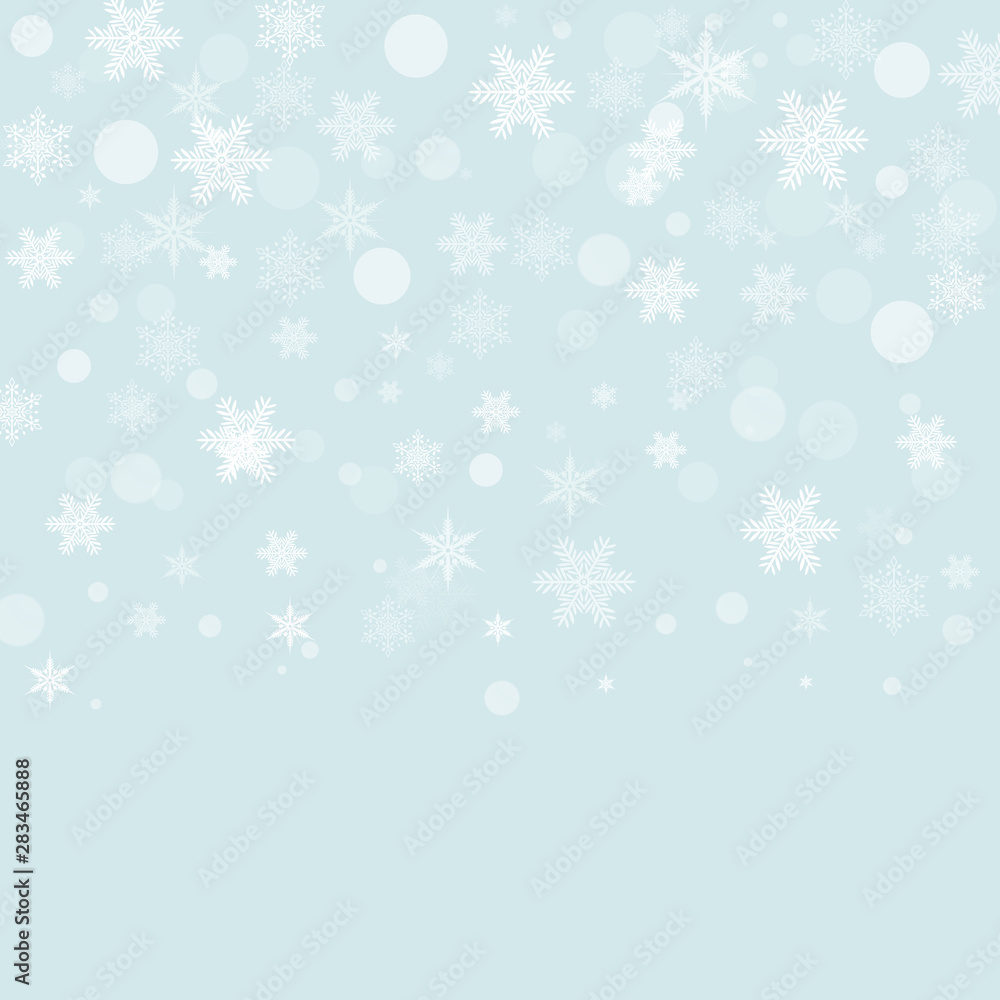 Christmas Snowflakes On Blue Background