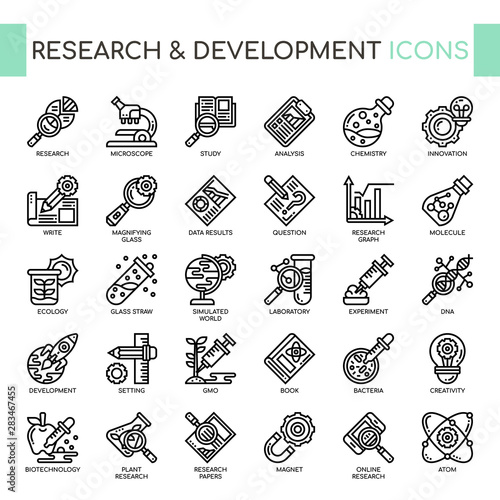Research and development , Thin Line and Pixel Perfect Icons