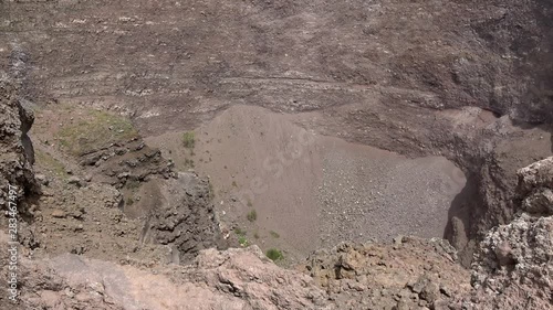 Mount Vesuvius summit crater view of rock formation this volcano is a somma stratovolcano located on Gulf of Naples in Italy and consists of cone partially encircled by steep rim of caldera 4k