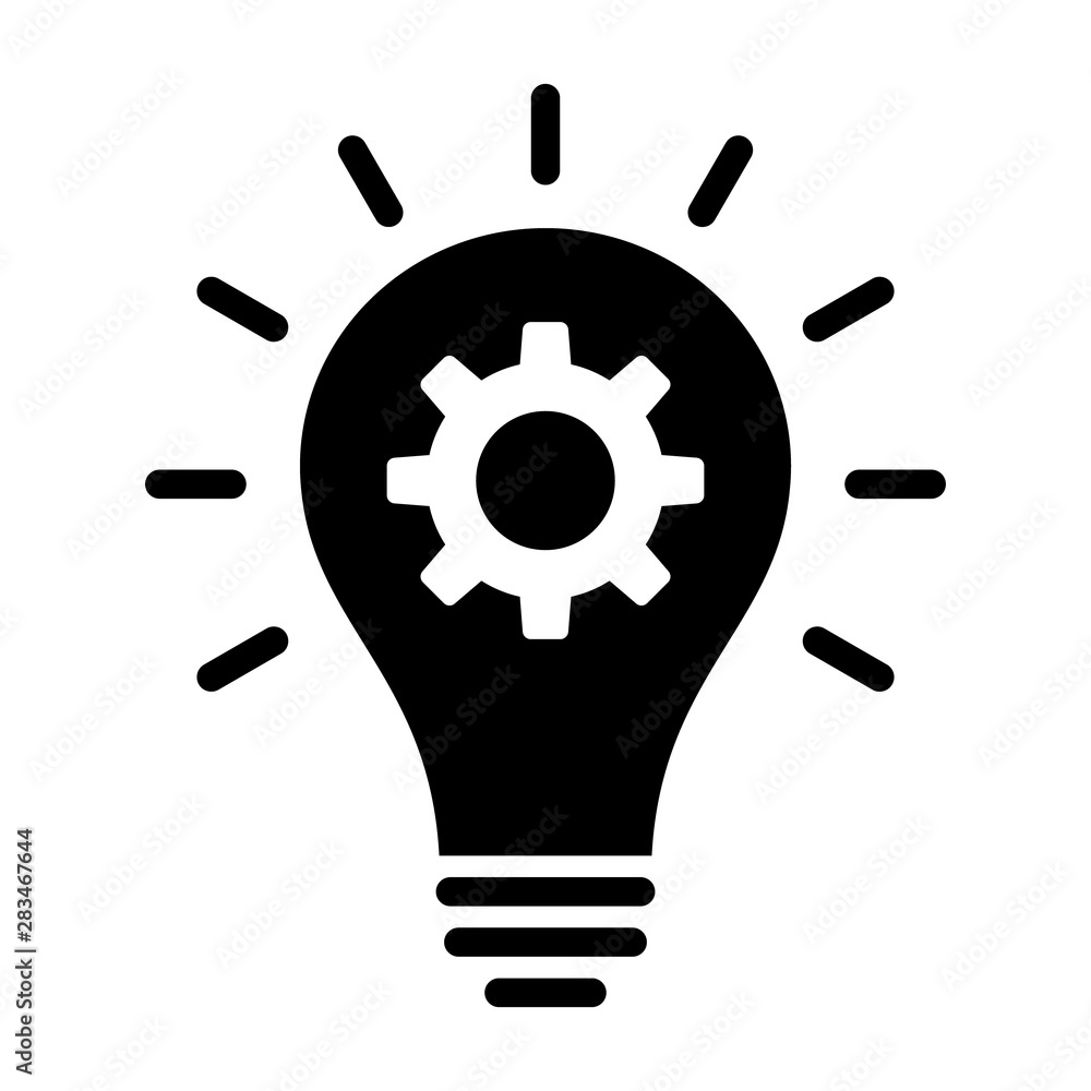 Lightbulb with idea innovation flat vector icon for business apps and websites Lightbulb with idea innovation flat vector icon for business apps and websites