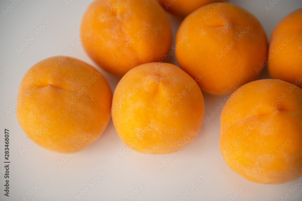 Fresh raw ripe peaches. Farm seasonal spanish fruits and vegetables Fresh raw ripe peaches. Farm seasonal spanish fruits and vegetables