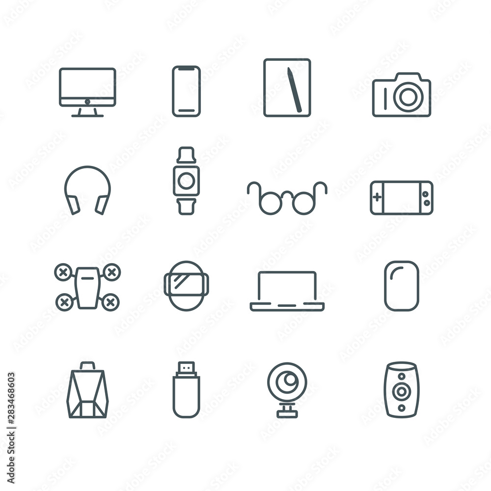 Gadgets and Technology simple icons set,Vector Gadgets and Technology simple icons set,Vector