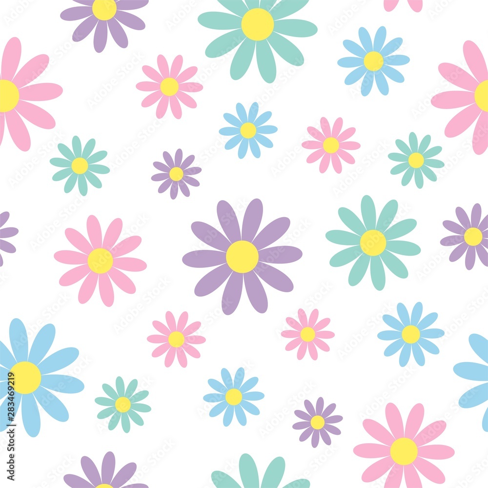 Seamless pattern with cute flowers. Seamless pattern can be used for wallpaper, pattern fills, web page background, surface textures. Seamless pattern with cute flowers. Seamless pattern can be used for wallpaper, pattern fills, web page background, surface textures.