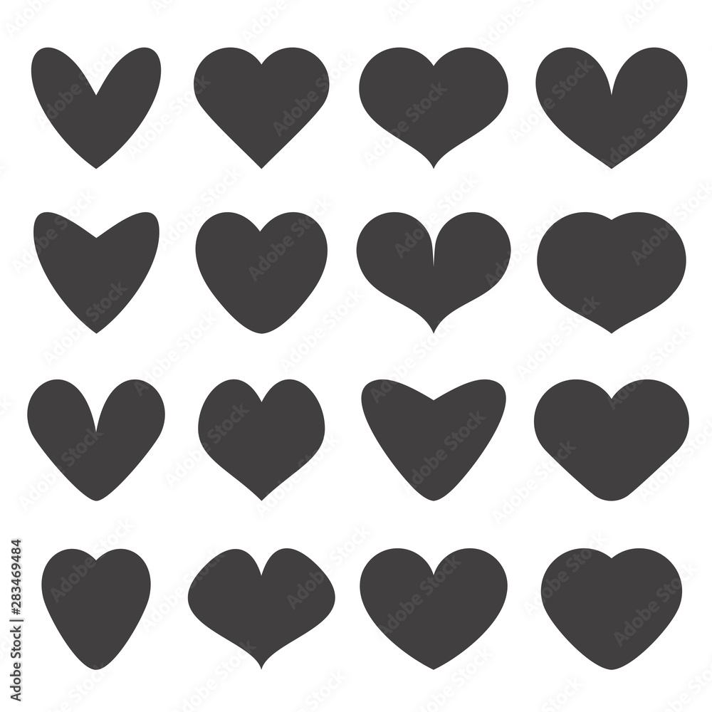 Set of vector template. Abstarct heart icons.