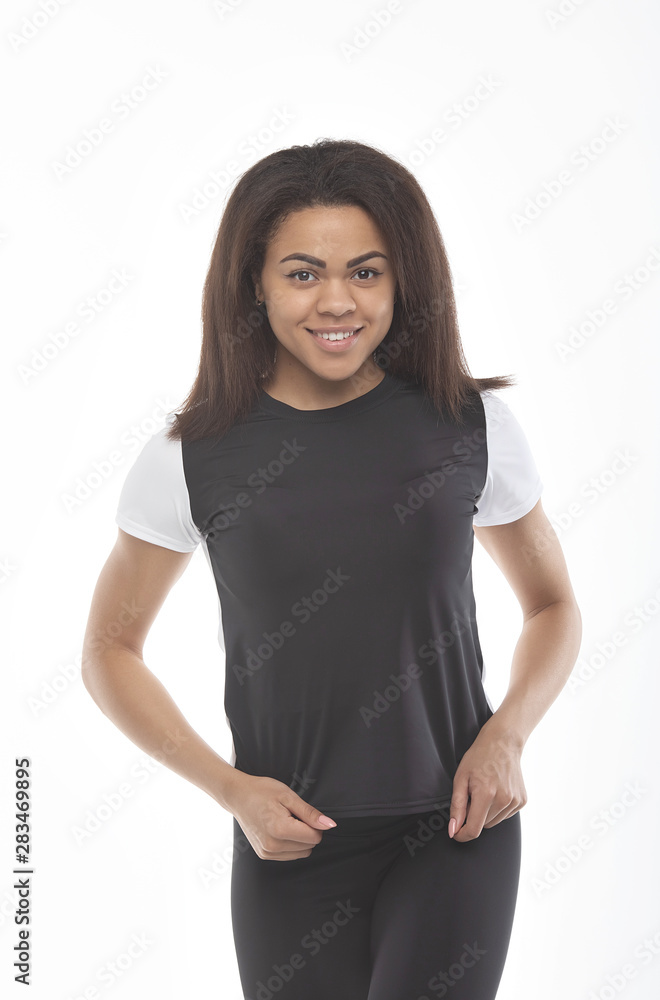 Beautiful african american girl with an afro hairstyle smiling. Beautiful african american girl with an afro hairstyle smiling.