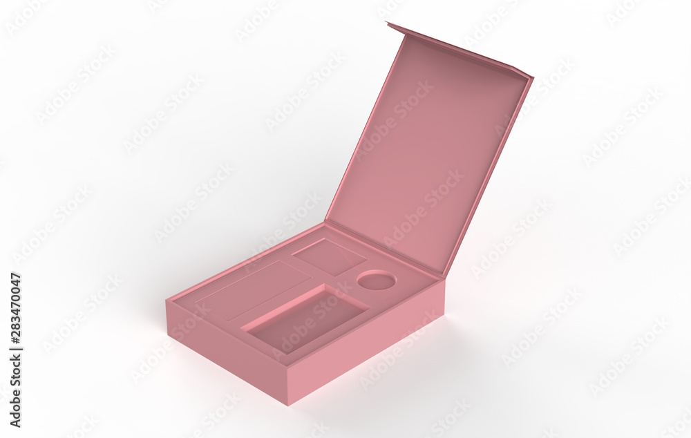 Two blank packaging boxes - open and closed mock up, isolated on white ...