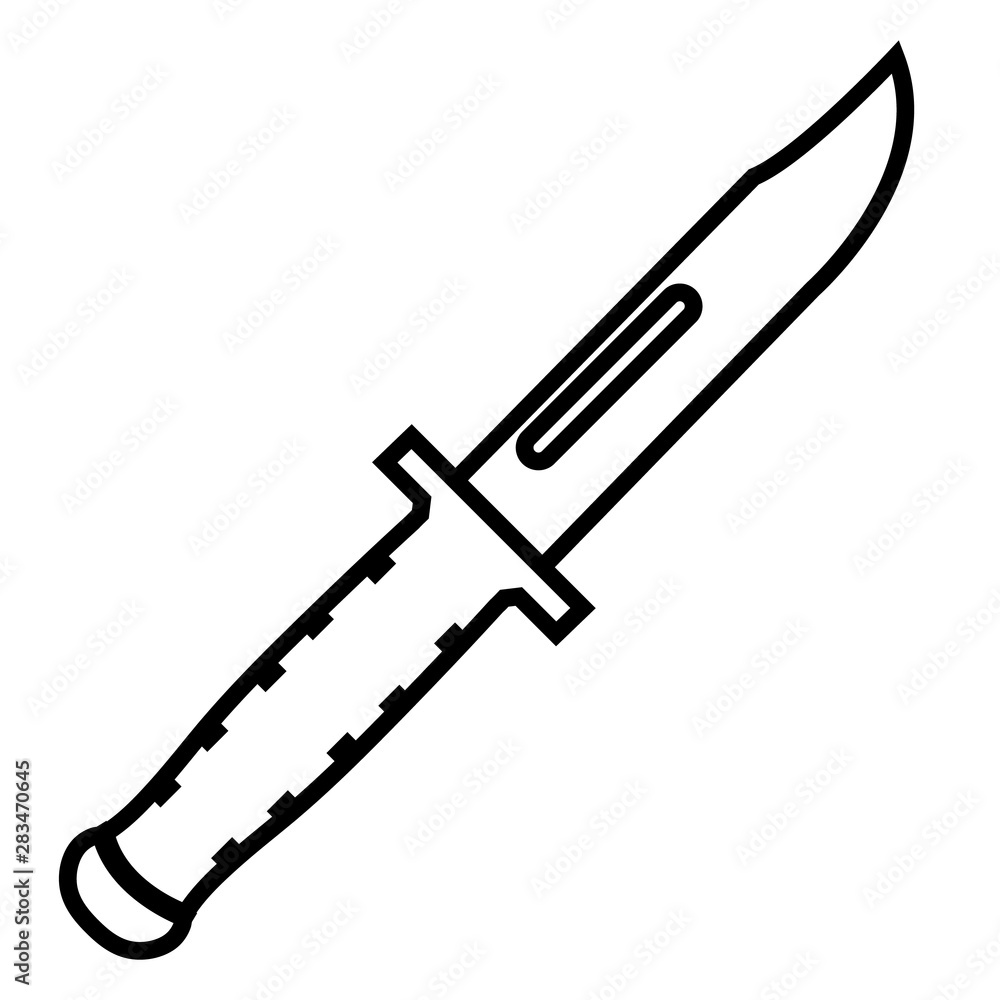 Knife tactical line icon, logo isolated on white background