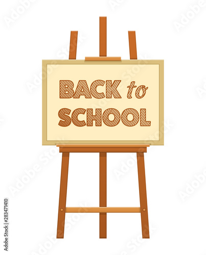 Back to school text art easel vector