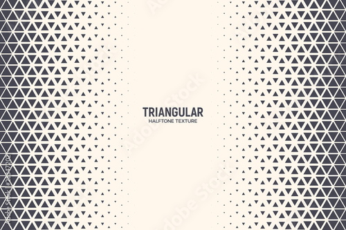 Triangles Vector Abstract Geometric Technology Background. Halftone Triangular Retro Style Simple Pattern. Minimal Style Dynamic Tech Wallpaper