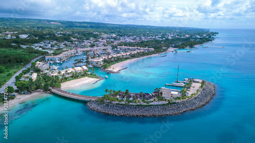 Aerial View to the Luxury Beaches, Barbadoc, Caribbean Islands