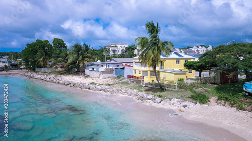 Принти на полотні Aerial View to the Luxury Beaches, Barbadoc, Caribbean Islands