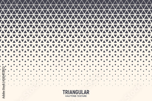 Triangle Vector Abstract Geometric Technology Background. Halftone Trigon Retro 80's Style Simple Pattern. Minimal Style Dynamic Triangular Structure Tech Wallpaper