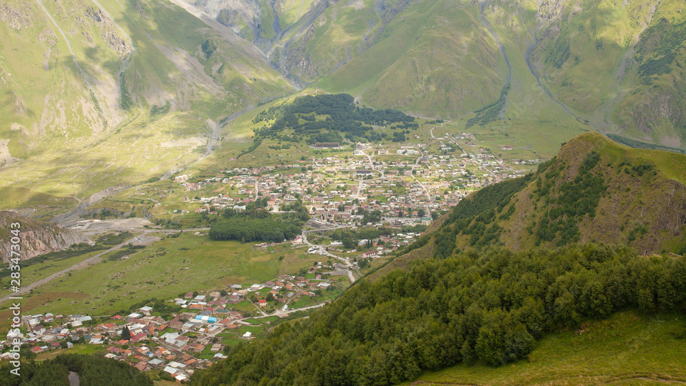 Stepancminda, a town at the bottom of th Kazbek mountain.