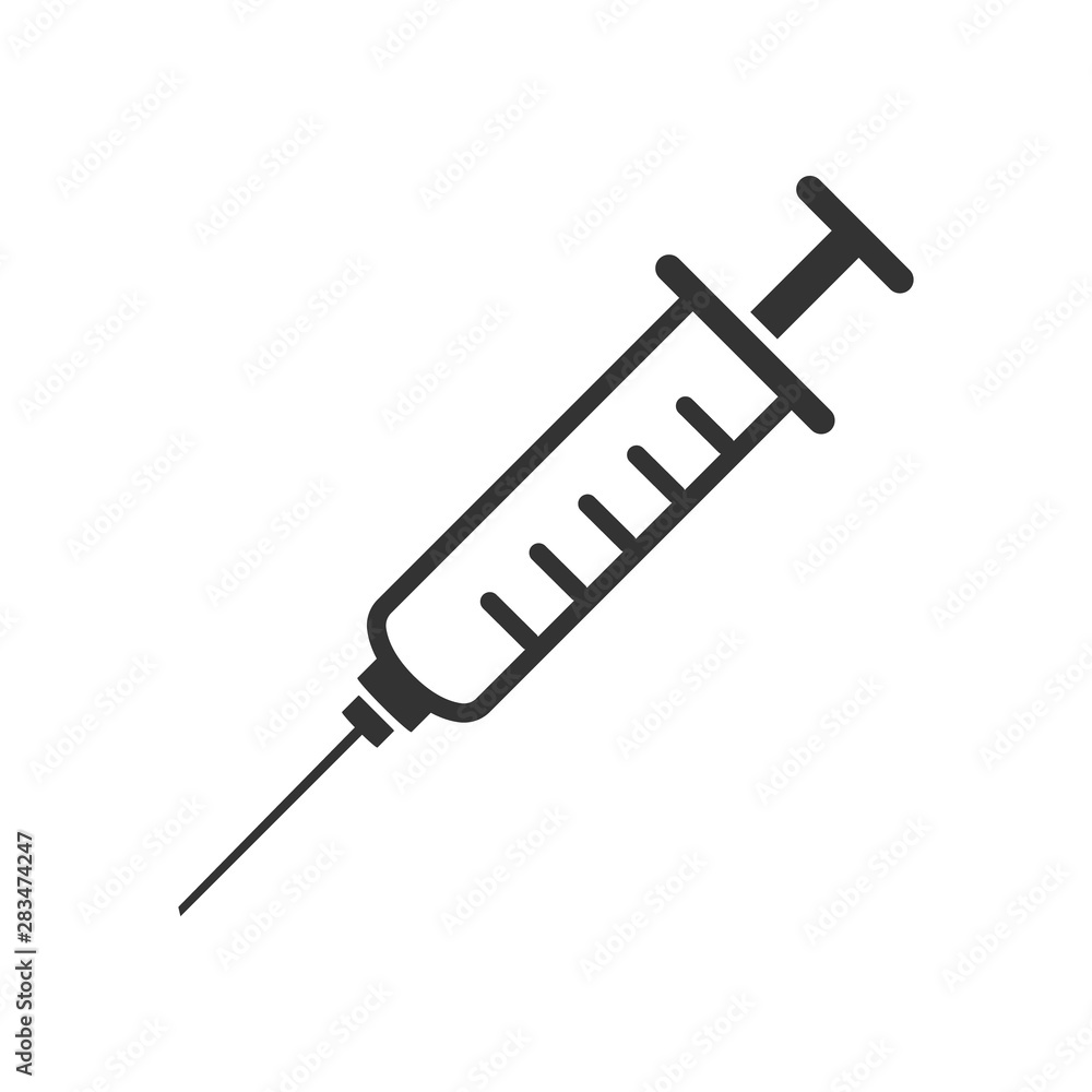 Syringe injection glyph icon, vector. Syringe injection glyph icon, vector.
