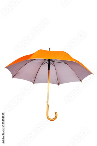 Orange umbrella on a white background