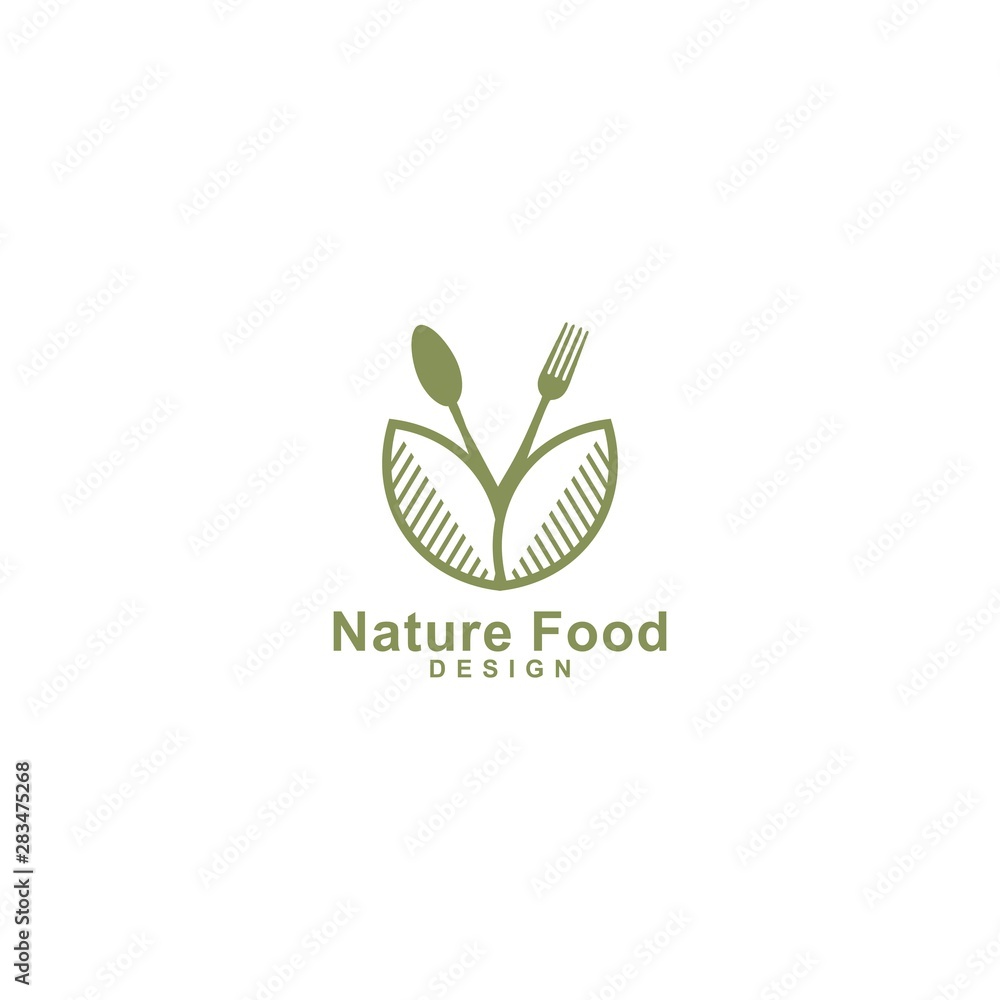 nature food logo template design vector nature food logo template design vector